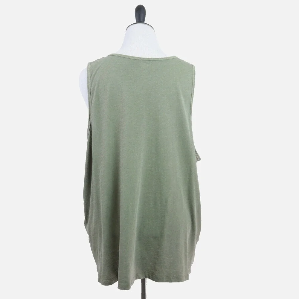 Athleta Size 3X Organic Daily Tank Coop Neck Shadow Olive Green - Picture 5 of 9